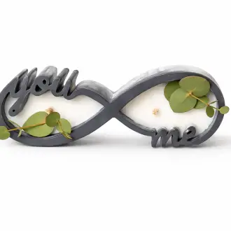 Διακοσμητικό Infinity “You & Me” – Χειροποίητο με Αποξηραμένα Φύλλα
