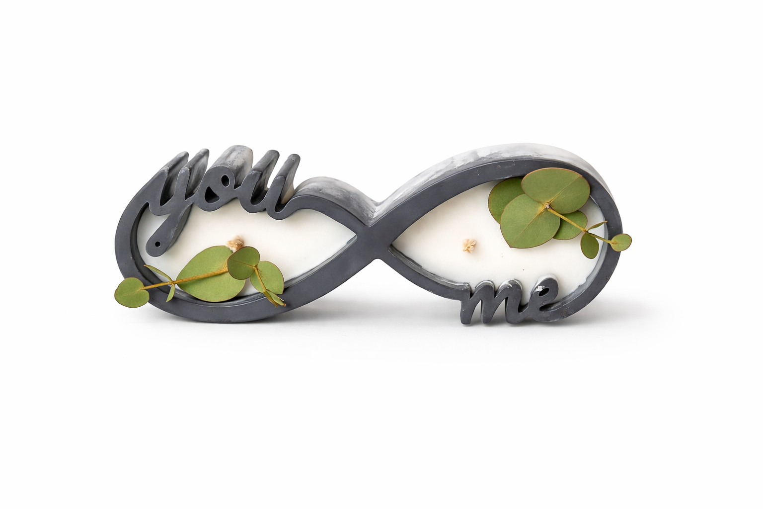 Διακοσμητικό Infinity “You & Me” – Χειροποίητο με Αποξηραμένα Φύλλα
